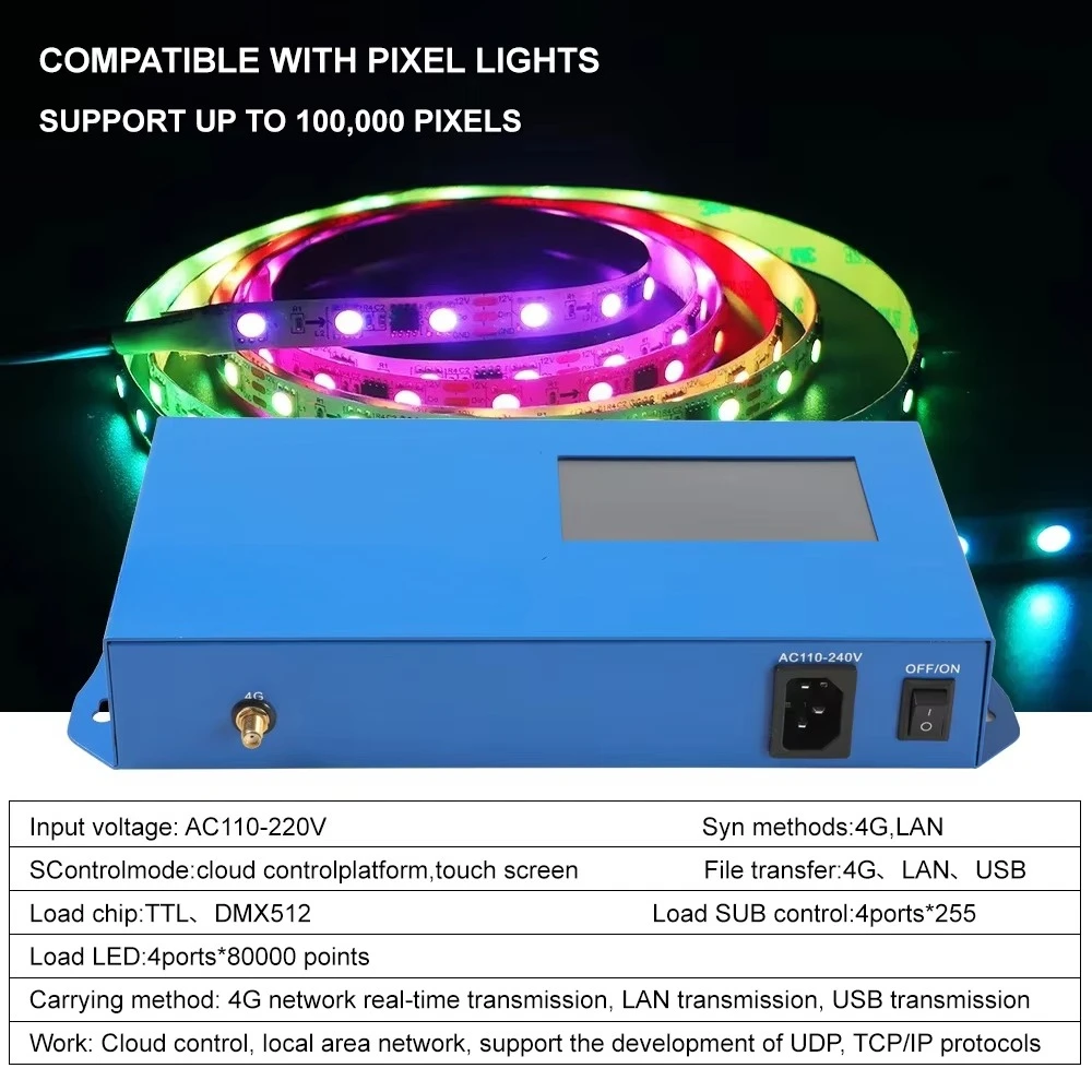 P804 8 Port DMX 512 Serial SPI signal RDM Decoder Master RGB LED Strip Light Constant Voltage Program Project Controller