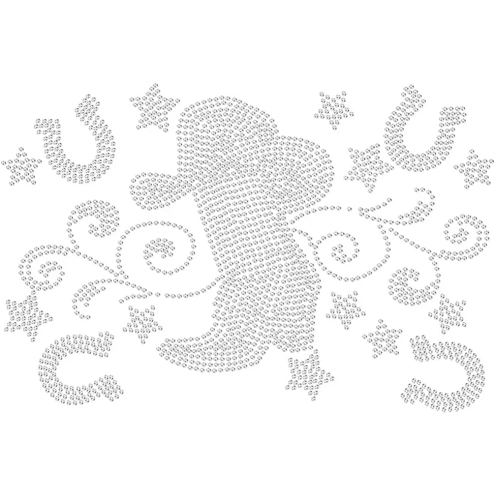 Cowboystiefel Bling Strass Aufkleber Dekorativer Kristallaufkleber Funkelnder Diamant Aufkleber Glas Hotfix Strass für Kunsthandwerk