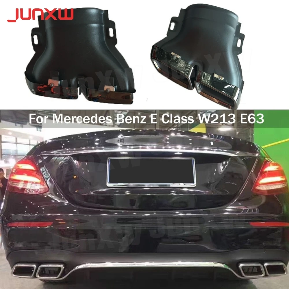 

For Mercedes Benz E Class W213 E63 AMG 2017+ Stainless Steel Black Silver Exhaust Muffler Tailpipe Tips Car Accessories