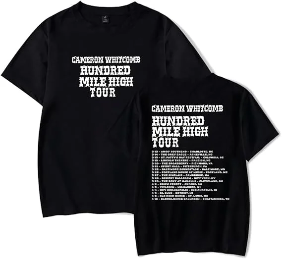

Cameron Whitcomb Merch Hundred Mile High Tour T-Shirt for Men Women Fashion Summer Tee