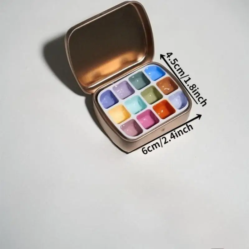 1pc Nail Art Watercolor Paint Compact Flip Top Mini Palette Portable Mixing Box