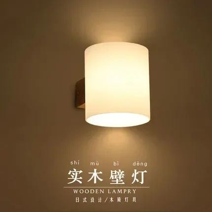 

Modern Oak wooden Wall Lamp Lights For Bedroom/bathroom Home Lighting Wall Sconce solid wooden wall light double heads