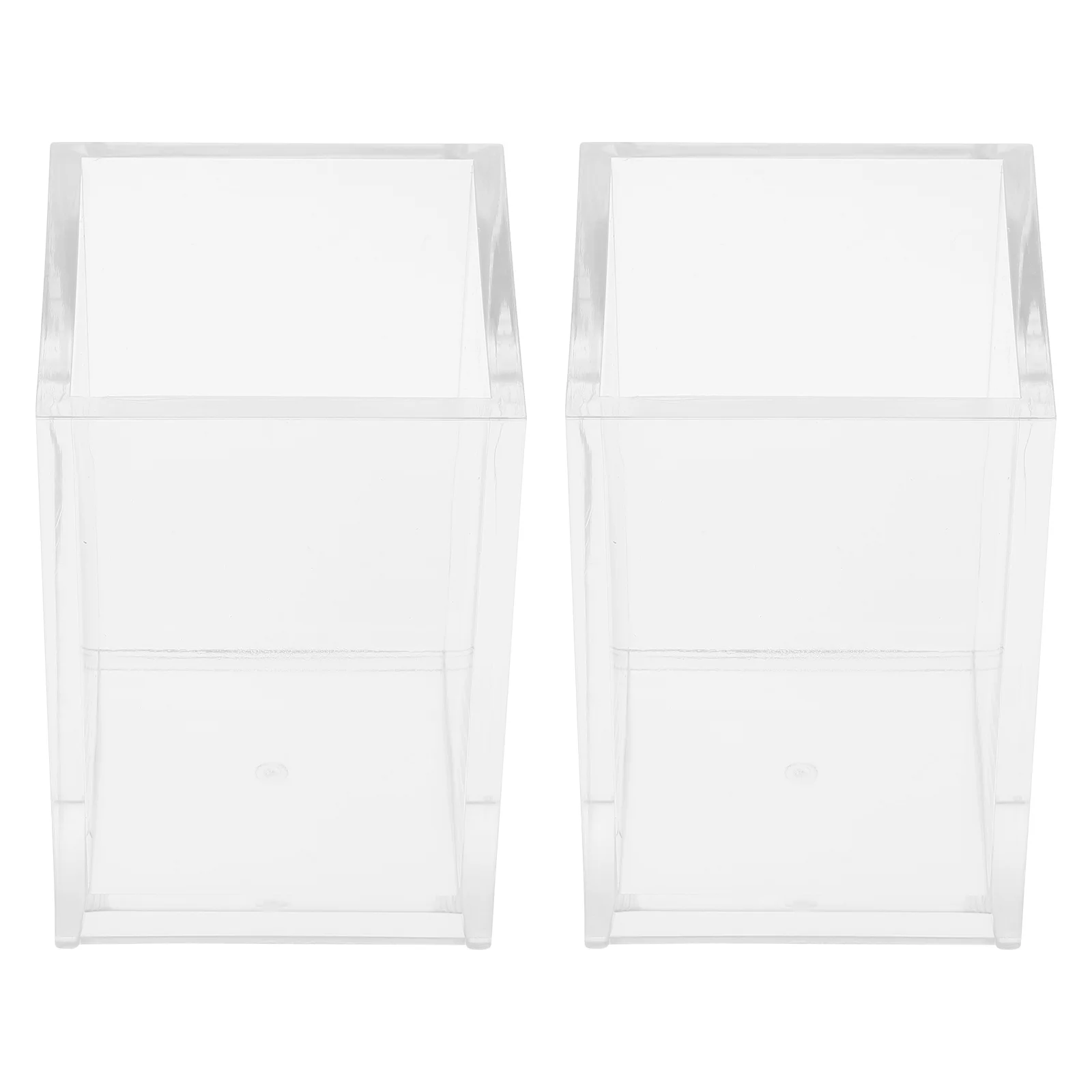 

2 Pcs Pen Storage Box Stationery Boxes Makeup Brush Holder Desktop Organizer Dried Flower Vase Acrylic