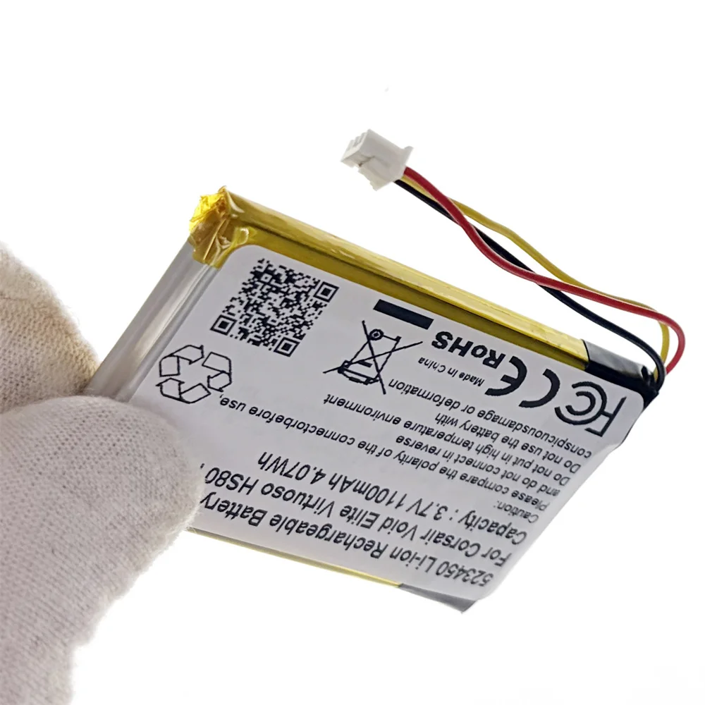 Brand New Replacement Battery 523450  For Corsair Void Elite Virtuoso HS80 H2100 Rechargeable Battery + Free Tools