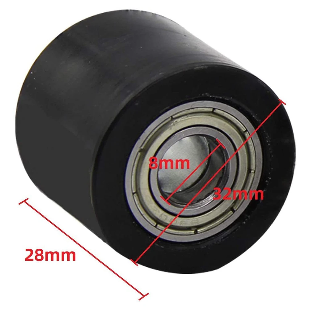 JOPulley Roller Slider Tensioner, Guide de roue pour moto Pit D343, Mini Bike, Drive 10mm, Noir 32x28mm