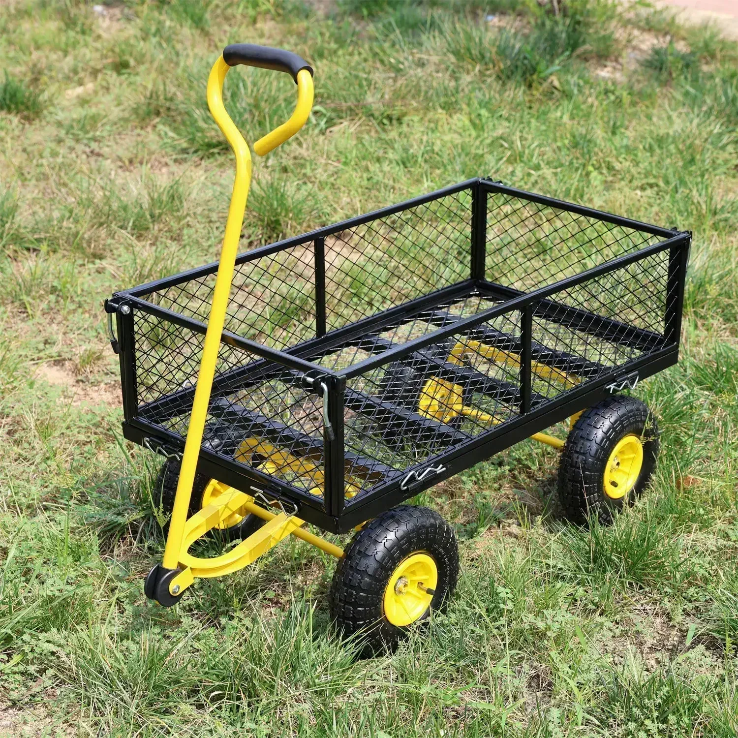 Tool cart, trolley, flatbed truck, trailer, slot car, foldable network car, side gear removable grid pull cart