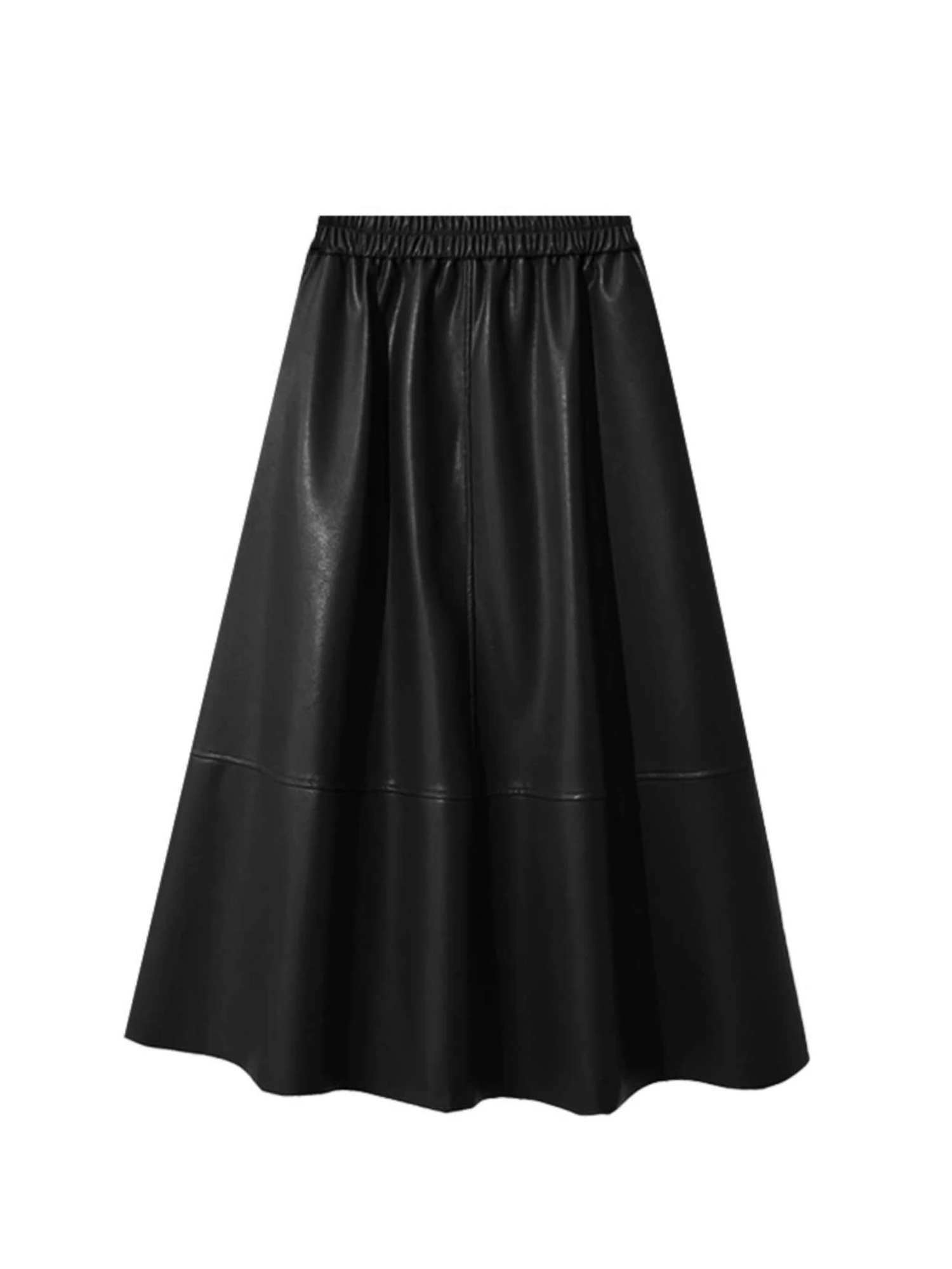 Women's Brown A-line Leather Skirt Vintage Y2k Gyaru Mid Long Skirt Harajuku Oversize Skirts 2000s Fashion Clothes Autumn 2025