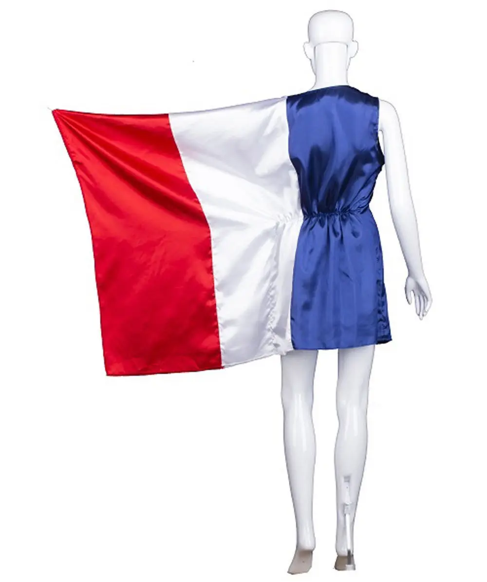 زي أداء الهتاف لمحبي كأس العالم بعلم فرنسي قصير بأكمام قصيرة #2