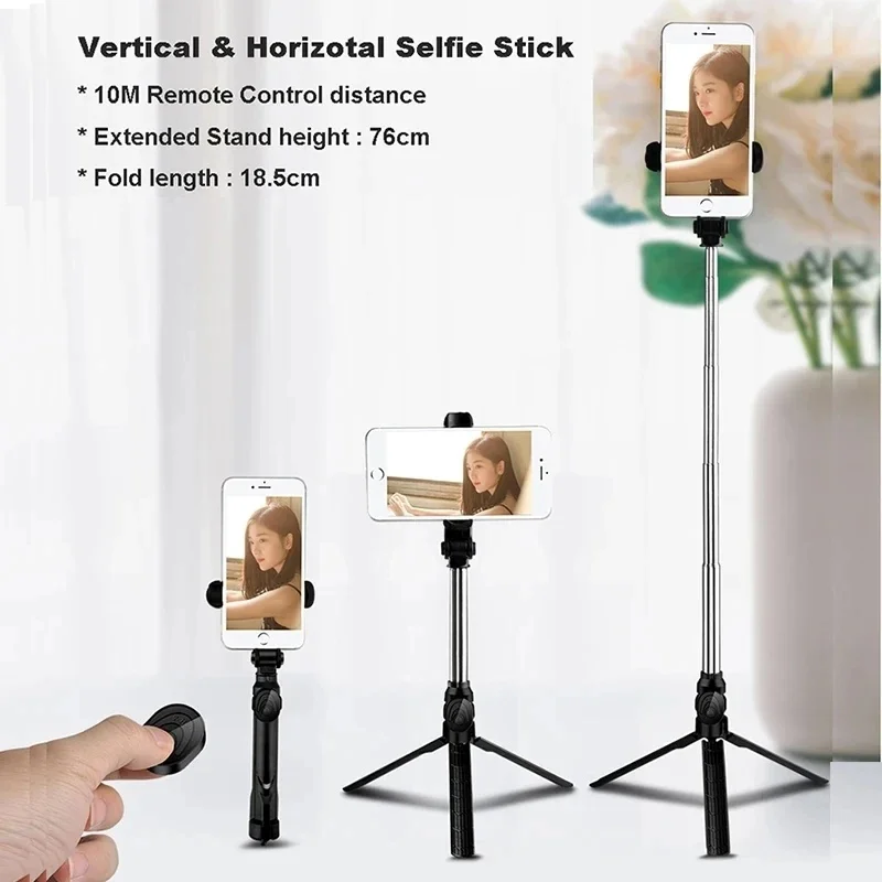 Wireless Selfie Stick Tripod Stand with Light Bluetooth Remote Extendable Tripod for iPhone Mobile Phone Tiktok Live Streaming