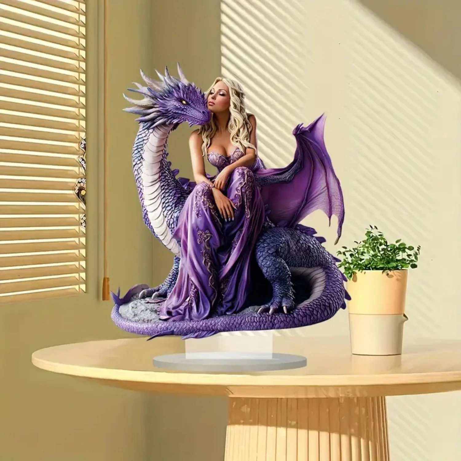 Fairy Statue,2D Flat Acrylic Purple Elves Figurine,Home,Office,Cafe,room,Studio,display Case,Table Desktop Ornament Decor Gift view 6