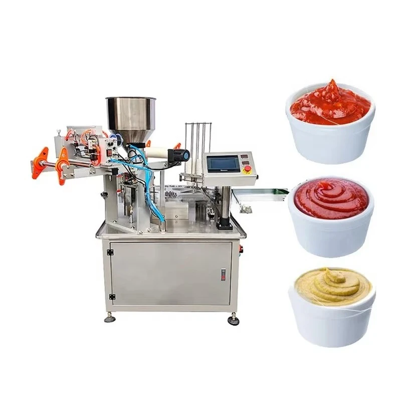 Hot Sales 1oz 2oz Sauce Cup Filling Sealing Machine Ketchup Soy Sacue Oil Hummus Cup Filling Packing Machine