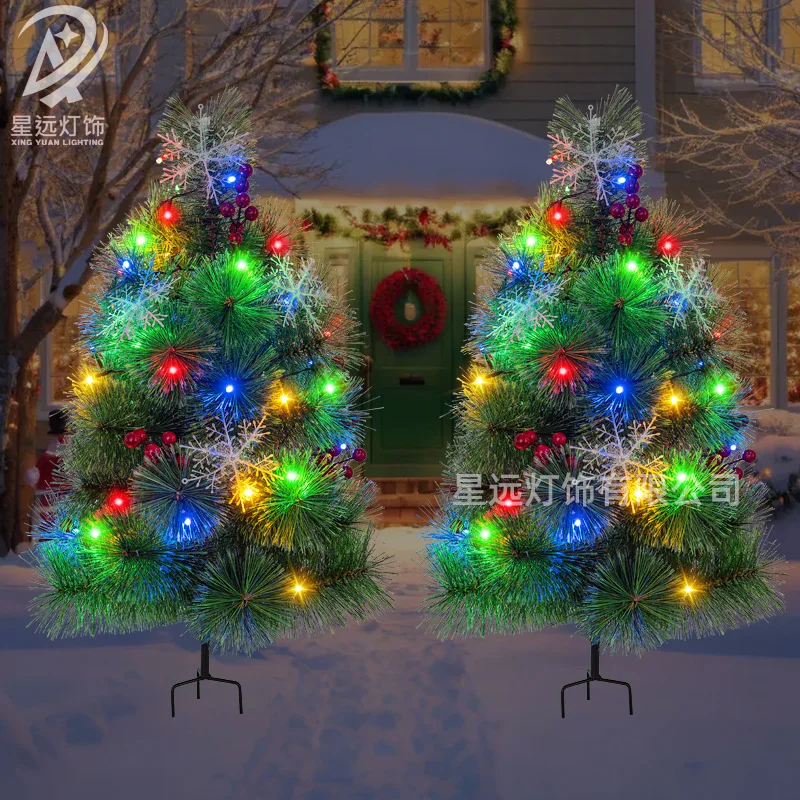 

Solar pine needle Christmas tree light with pine cone, cross-border LED outdoor garden garden decoration Christmas tree ambient