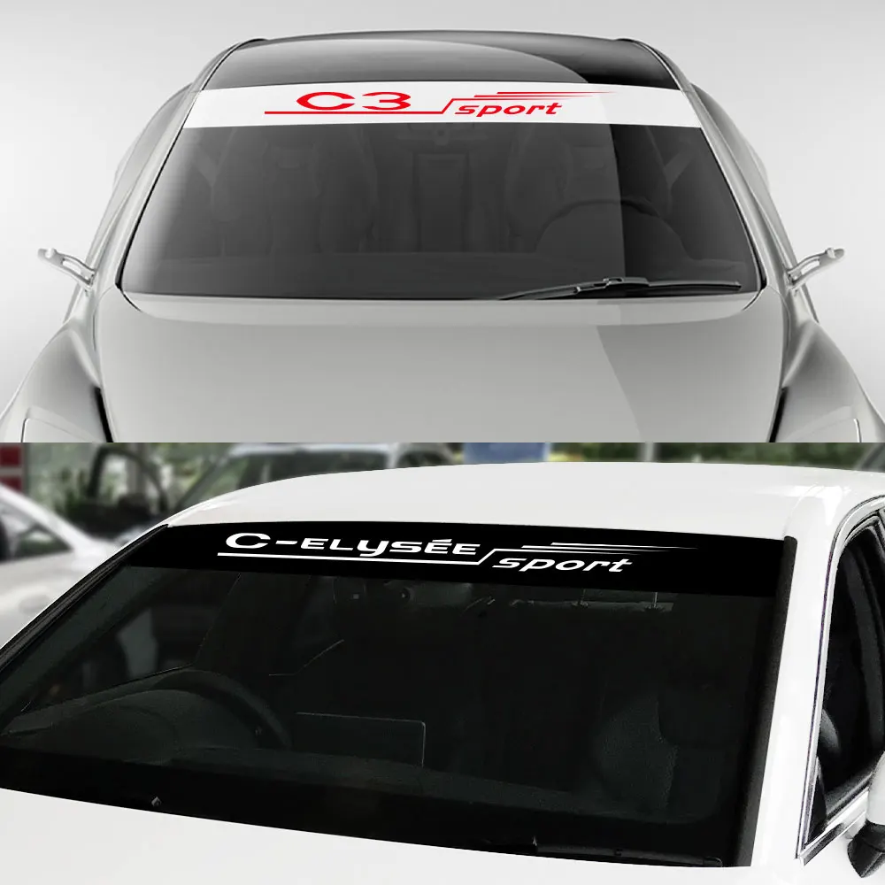 For Citroen C1 C2 C3 C4 C4L C5 C6 C8 C-ELYSEE VTS Xsara C-Crosser Berlingo Auto Accessories Car Front Rear Windshield Sticker