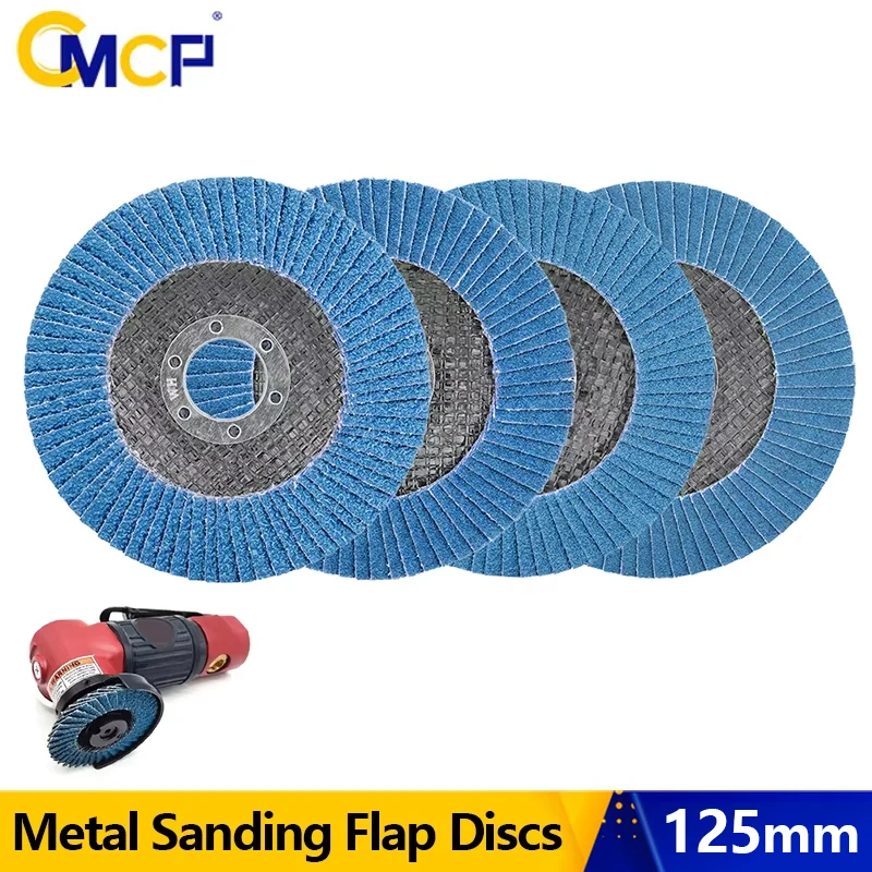 CMCP 1 Stück Metall-Schleiflamellenscheiben 125 mm 5 Zoll Schleifscheiben 40/60/80120 Körnung Schleifscheiben Klingen für Winkelschleifer