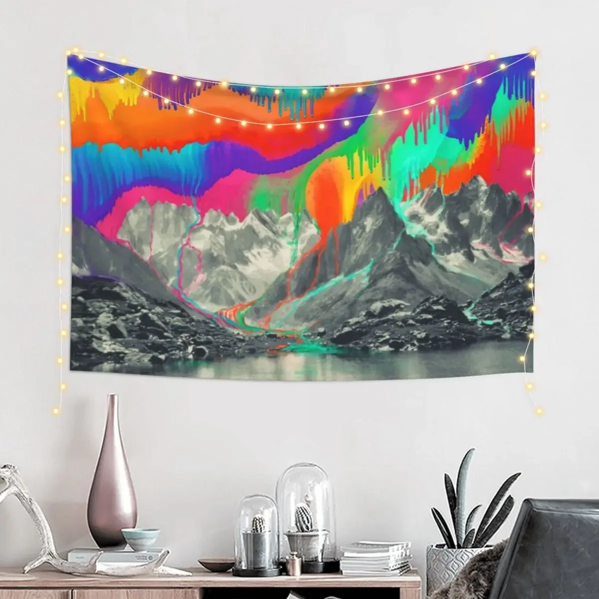 Skyfall, Melting Northern Lights Tapestry Nordic Home Decor Wall Hanging Decor Home Decorators Bedroom Decor Aesthetic Tapestry