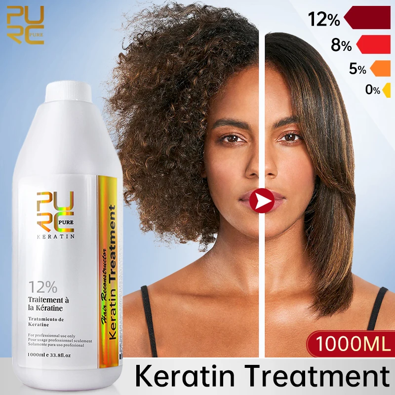 

1000ml Professional Keratin Hair Treatment Brazilian Straightening Cream Smoothing For Hair Curly Frizzy Keratin Products PURC