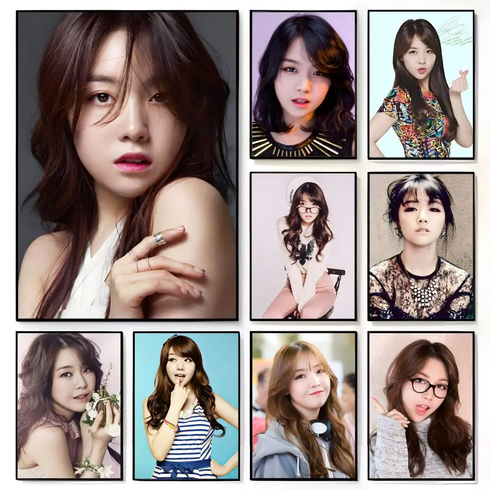 Cantora K-pop talentosa, bela atriz coreana, B-Bang Min Ah, pôster, mural de filme americano, decoração de parede para casa, quarto infantil, impressão