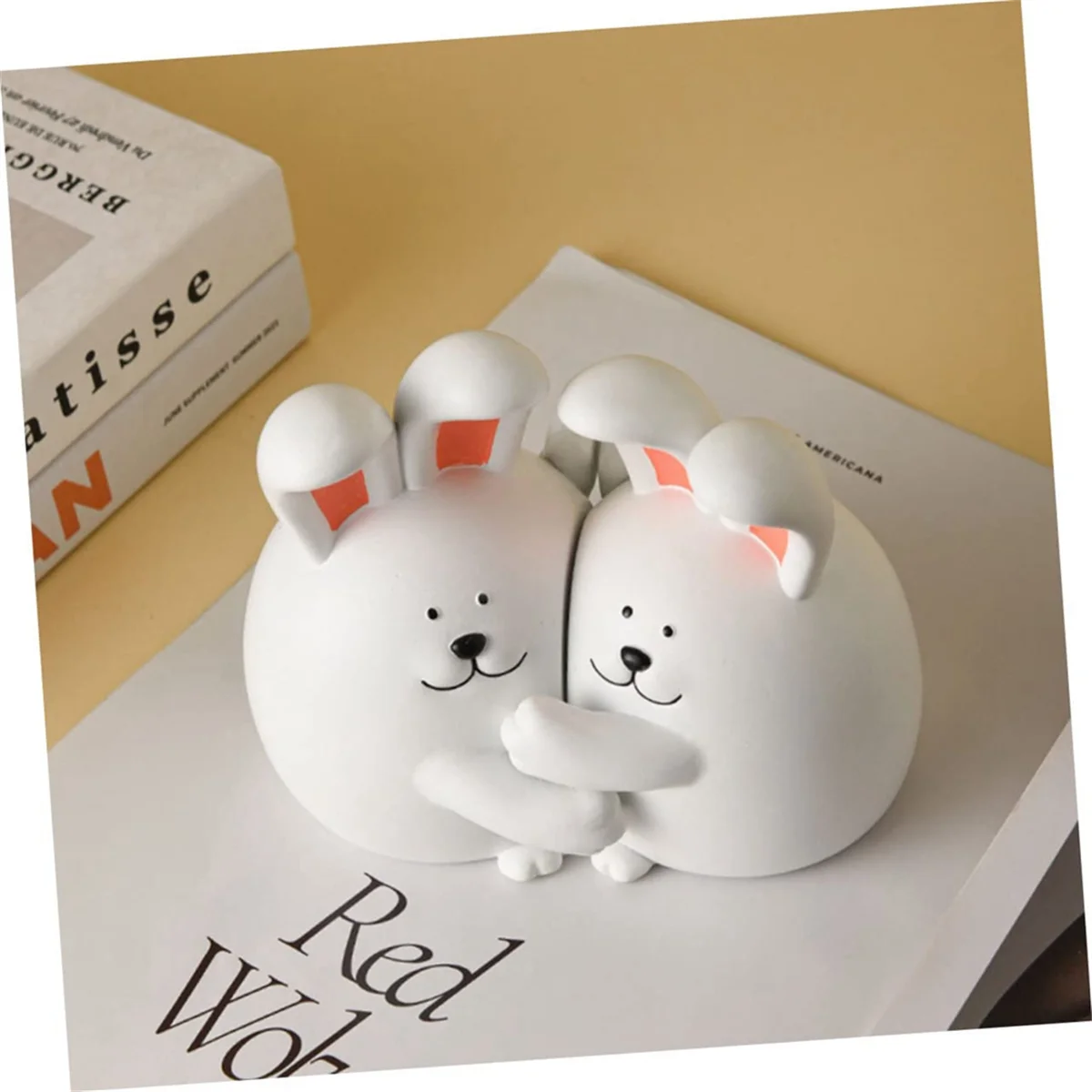 1Pcs Hug Rabbit Bookend Rabbit Book Stand Crafted Book Ends Bookends Holders Animal