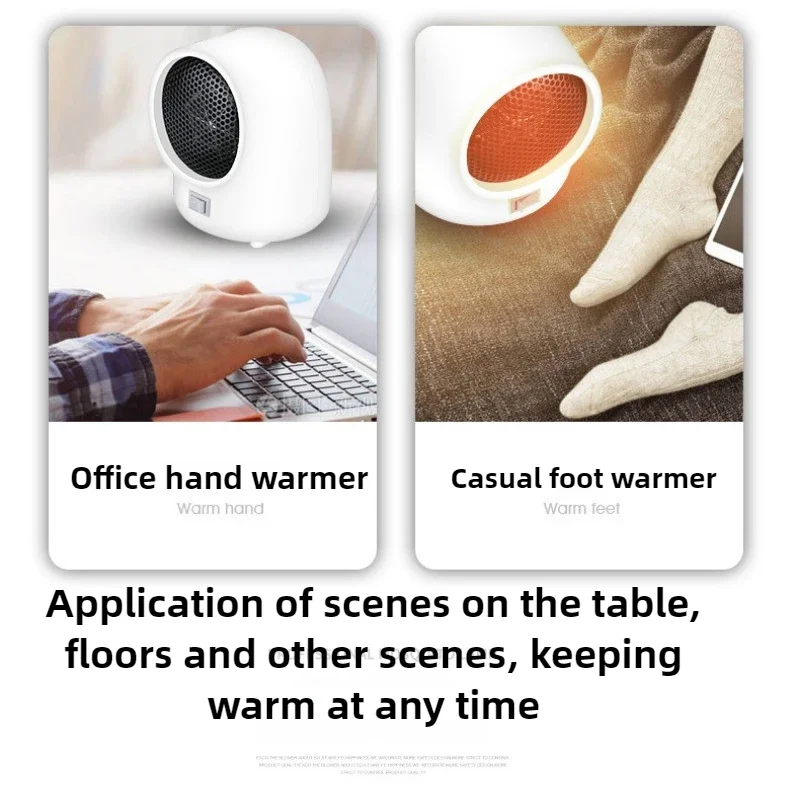 Portable Desktop Heater Mini Small Electric Heater Silent Heating Fan for Home Dormitory Office Hot Air Blower Home Appliance