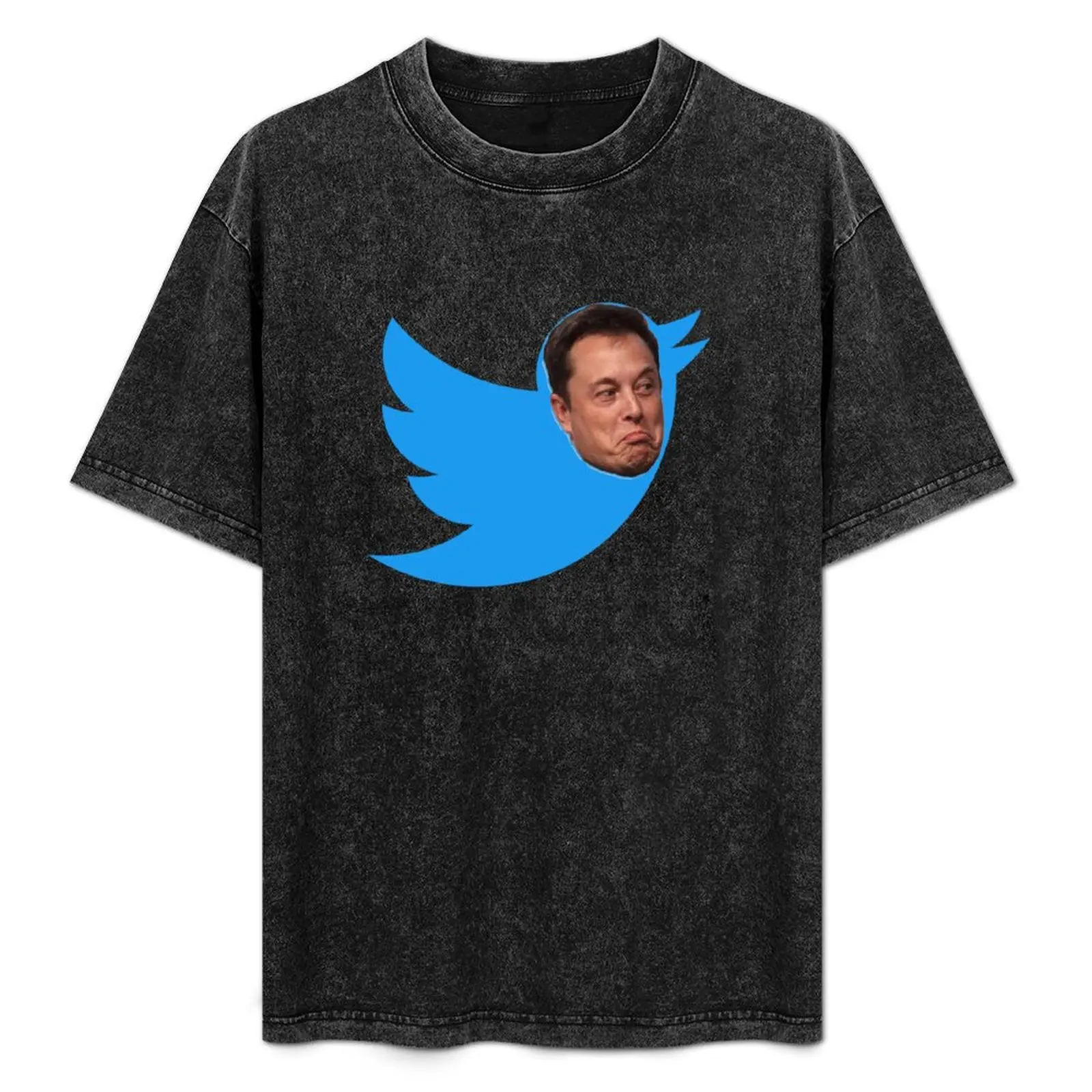 Twitter Logo Elon Musk Face T-Shirt heavyweights blue archive anime clothes graphics mens t shirts pack