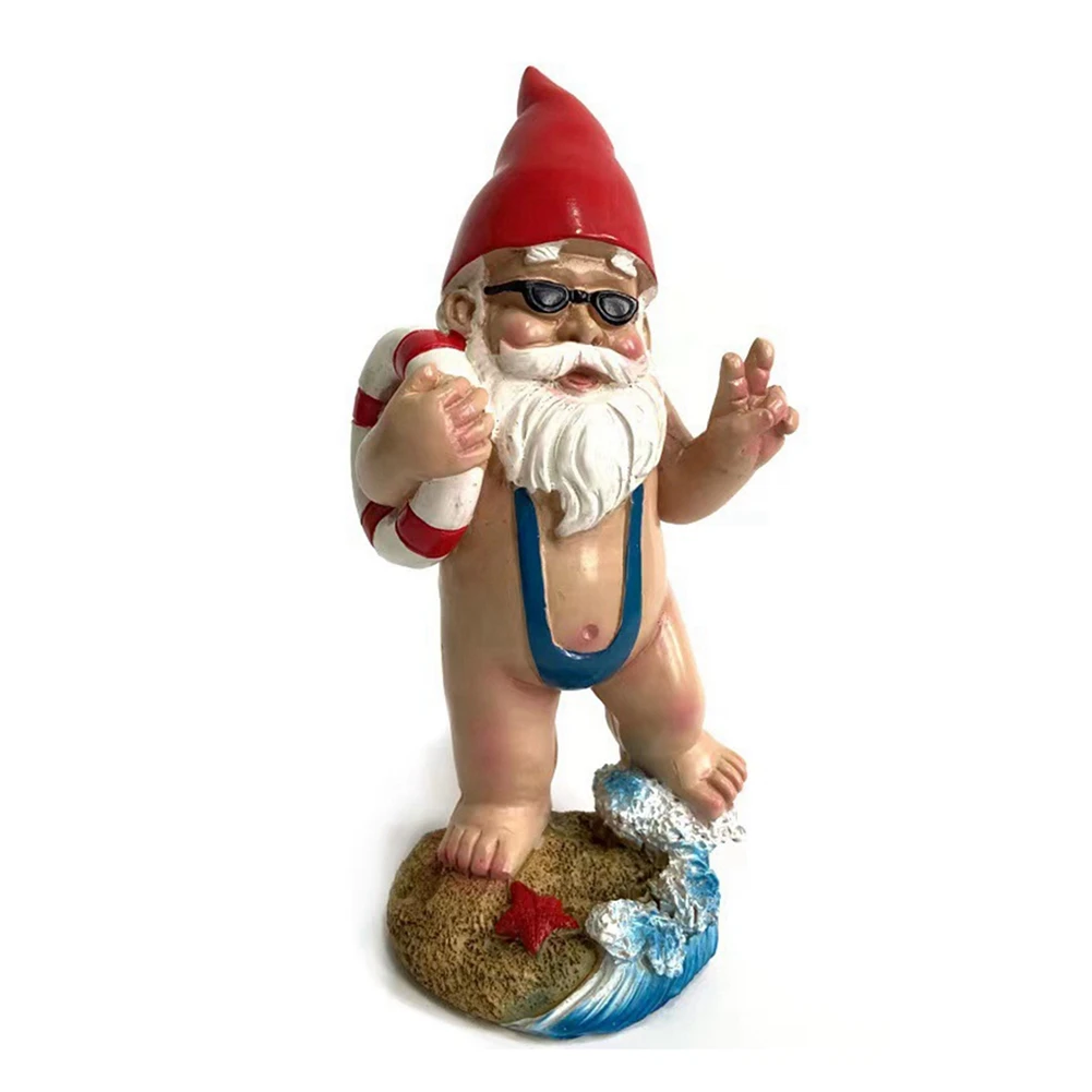 DT19-Garden Gnome Statue Lawn Decoration Outdoor Gnome Statue Fun Cute Garden Sculpture Dwarf Decoration