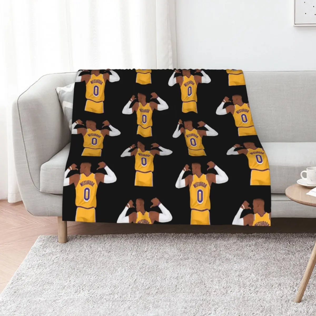 Russell Westbrook 0 Throw Blanket Beach cosplay anime Picnic Large for winter For Sofa Thin Blankets