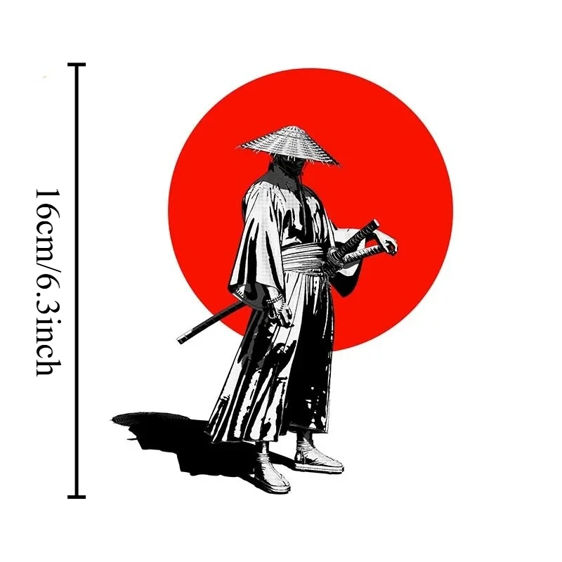 1pc 2D Flat Samurai Warrior Vinyl Sticker , UV‑Resistant Waterproof Removable Decal for Truck ATV Camper Decor, Holiday Gift