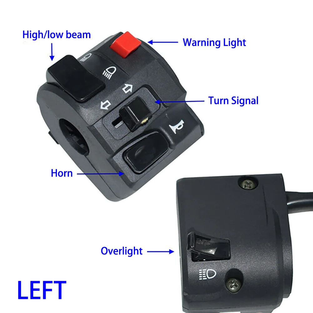 Motorcycle Light Control Switch 1 Pair Universal HeadlightsTurn Horn Motorcycle Handlebar MountPush Button Horn Beam Turn Switch