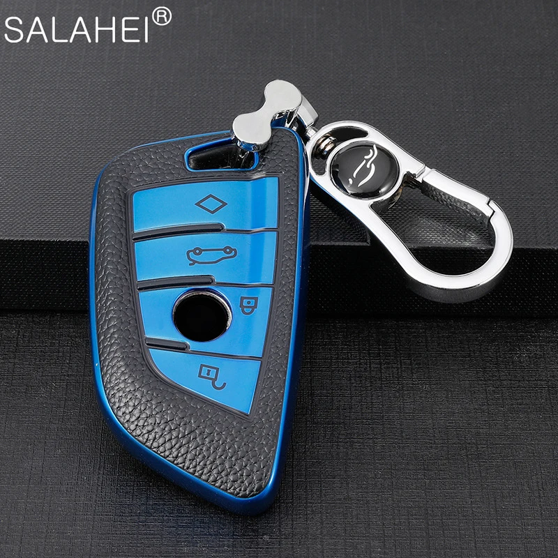 Leather Car Key Case Cover Shell Fob For BMW X1 X3 X4 X5 F15 X6 F16 G30 7 Series G11 F48 F39 520 525 f30 Keychain Accessories