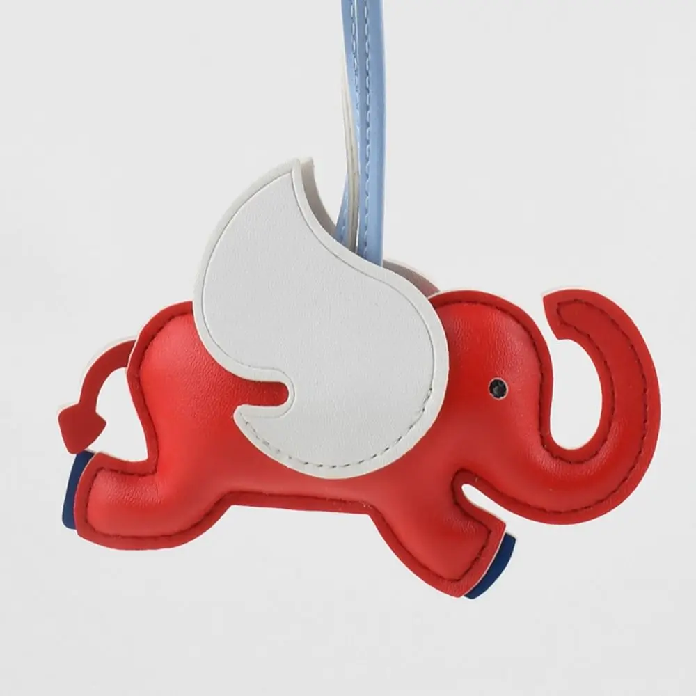 

Multi-color PU Leather Flying Wings Elephant Keychain Car Keyring Animal PU Leather Hanger Fashion Cartoon Bag Pendant Men