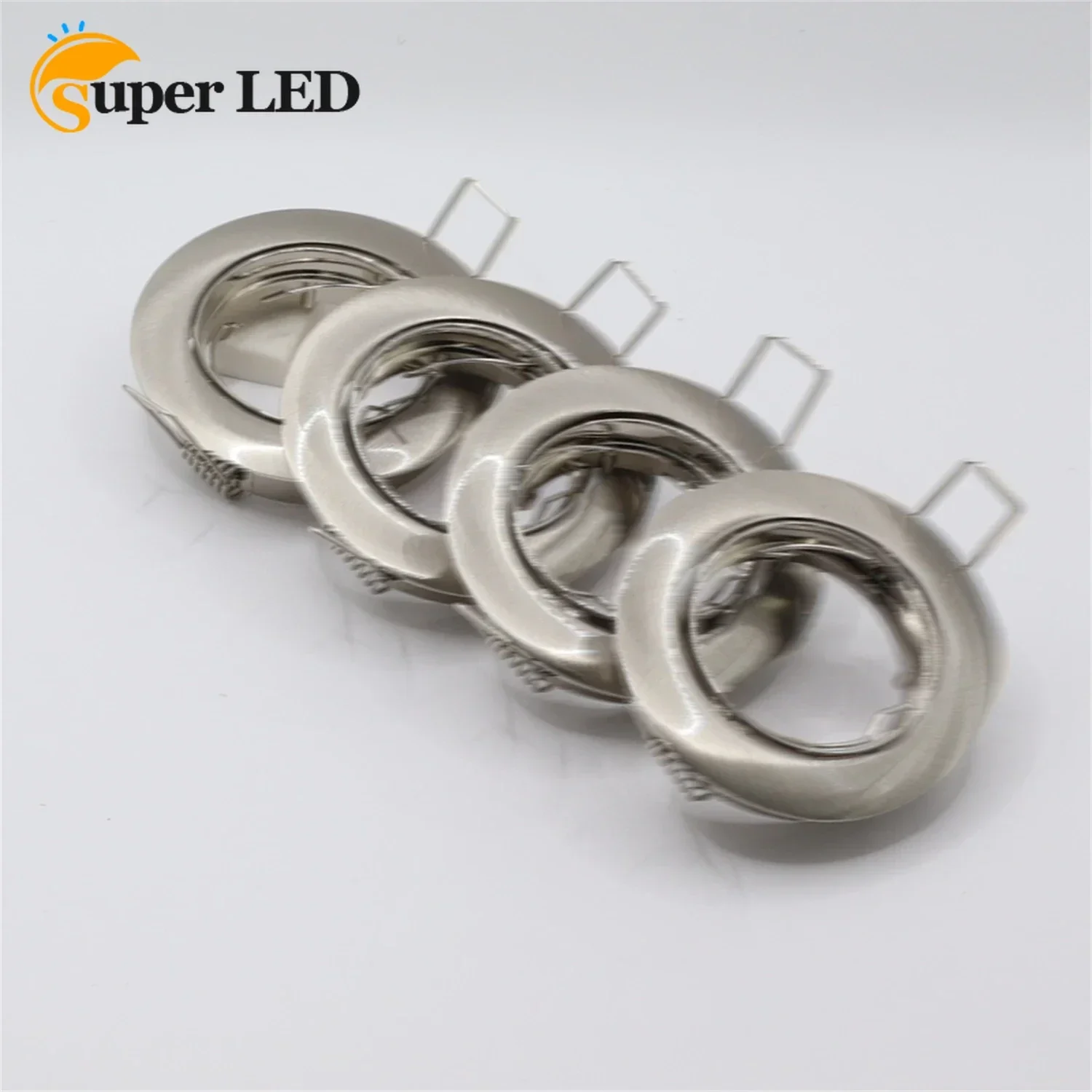 

JOYINLED Mounting Frame GU10 Mounting Ring LED Satin Nickel Black Cut Out 70mm Fixture Frame
