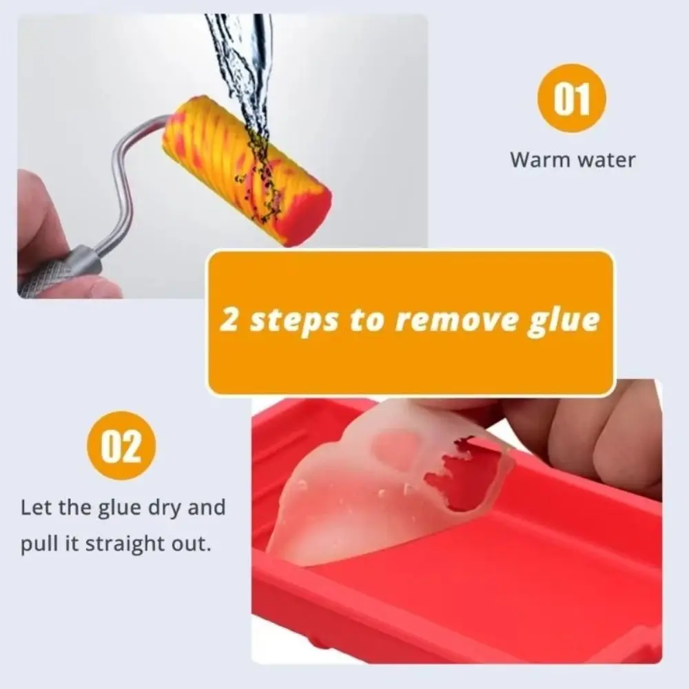 

Soft Silicone Silicone Paint Roller Aluminum Handle Easy to Clean Painting Decorating Kit 1-7/8 Inch Mini Size