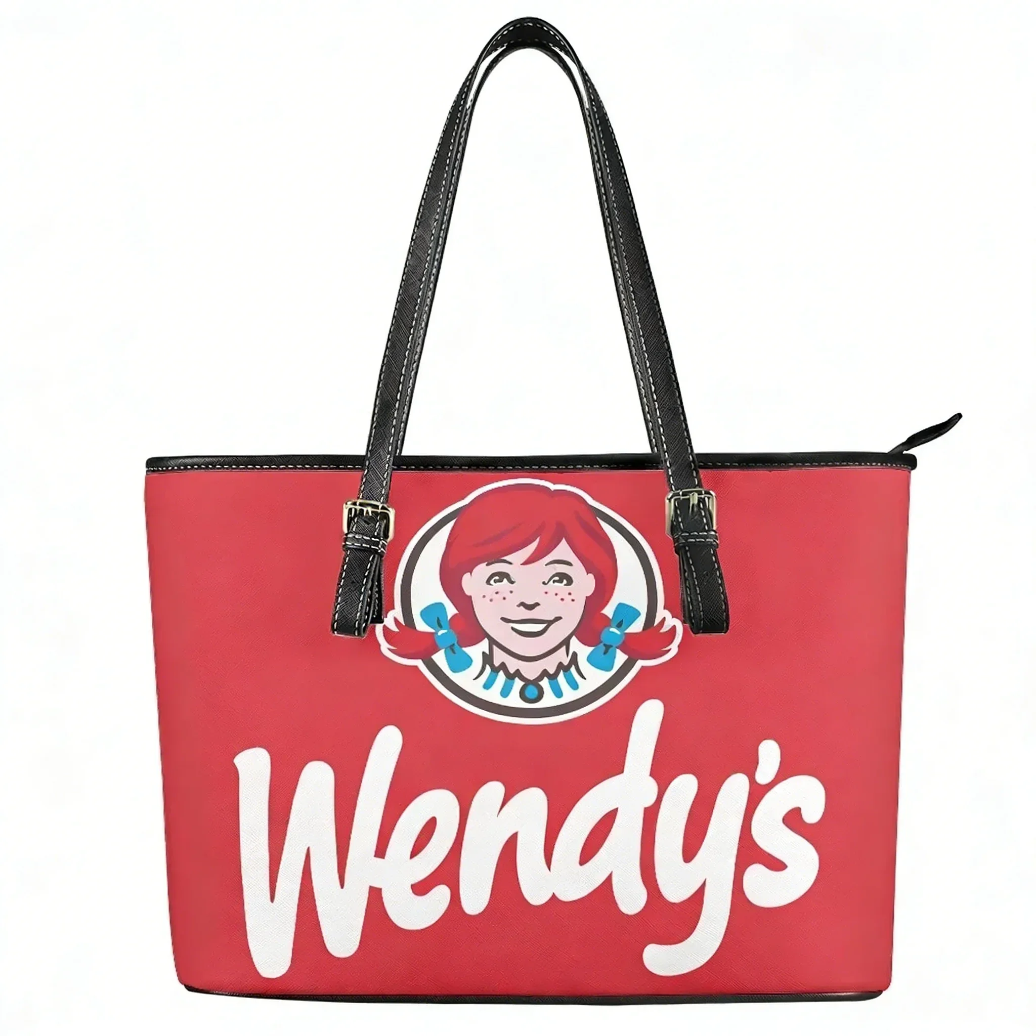New Wendys Fast Food Restaurant Custom Handbag Womens Mens Personalized Tote Bag Shoulder Bag Business Leather Purse Travel Bag