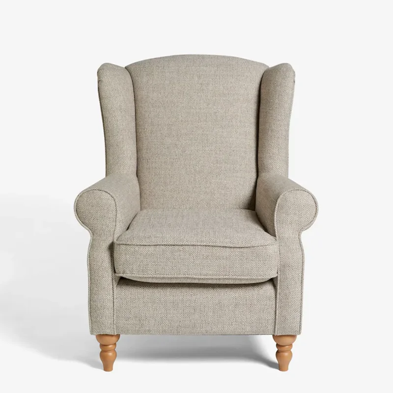 # Country Simple Style High-density Lounge Sofa Chair with High Backrest and Wooden Frame