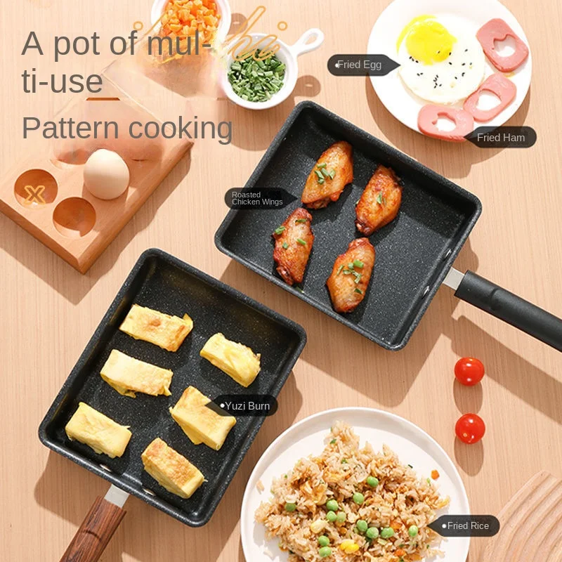 Tamagoyaki Japanese Omelette Pan Nonstick Egg Pan Rectangular pan Egg Roll Frying Pan for All Stove