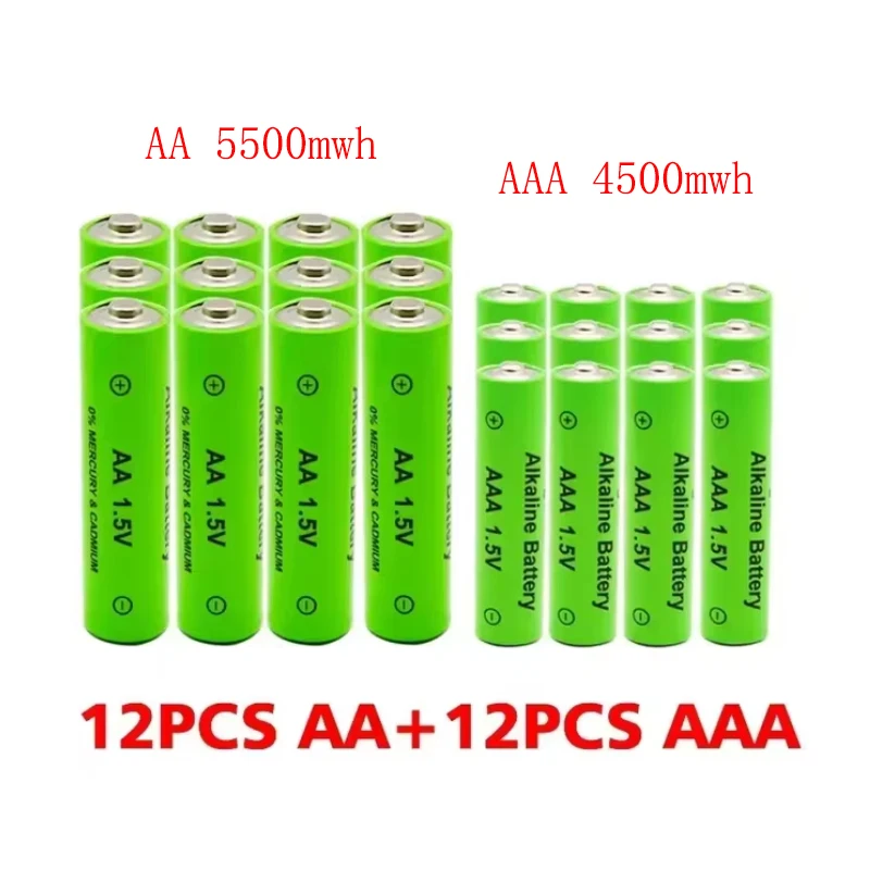 1.5V AA + AAA NI MH Akumulator AA AAA Alkaliczny 4500-5500mwh Do latarki Zabawki Zegar Odtwarzacz MP3 Wymień baterię Ni-Mh