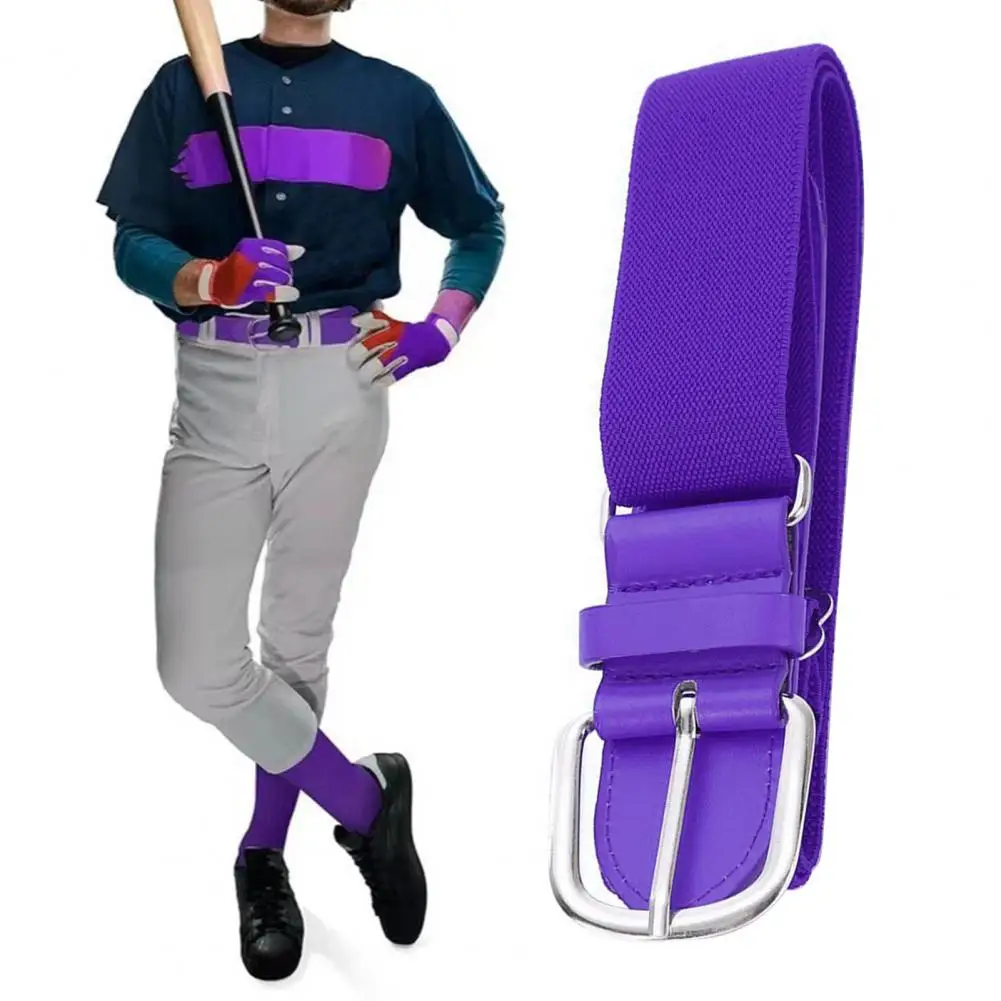115cm Adult Baseball Belt Elastic Band Adjustable Length Imitation Leather Baseball Softball Belt Unisex Vibrant Color Waistband