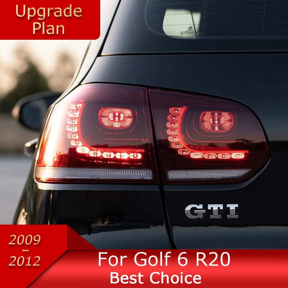 Światła samochodowe do golfa 6 2009-2012 R20 Golf6 MK6 LED Auto Taillights montaż tylna lampa dynamiczna wyróżnij narzędzia akcesoria
