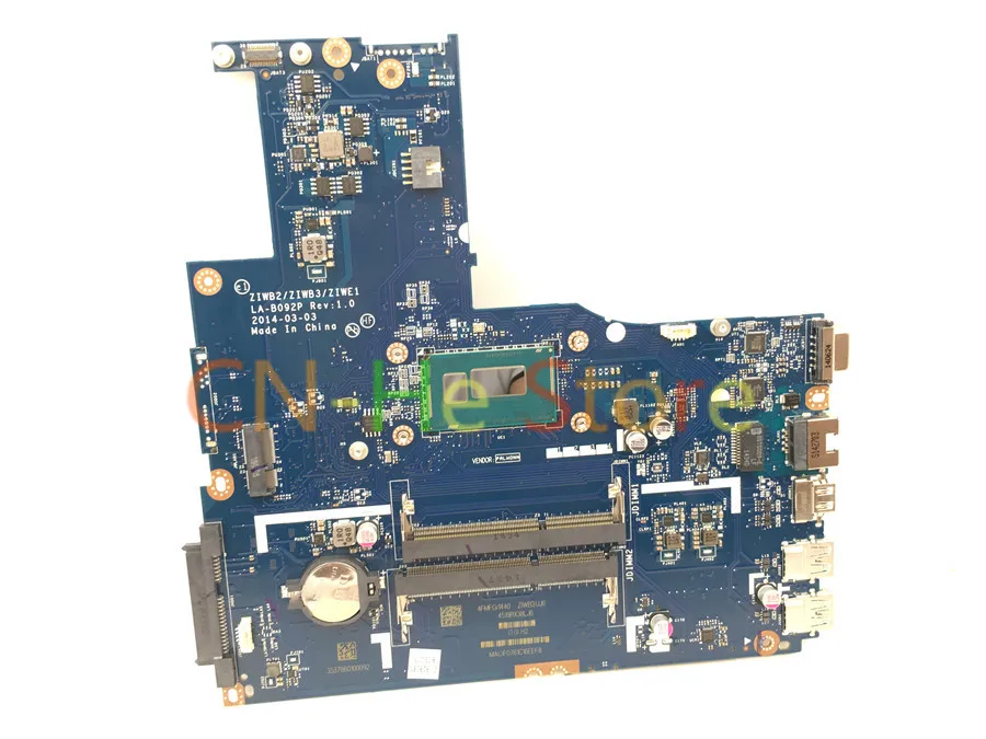 

Оригинальная материнская плата для ноутбука серии Lenovo B50-70 5B20G46041 ZIWE1 ZIWB2 ZIWB3 LA-B092P DDR3 W I5-4210U CPU
