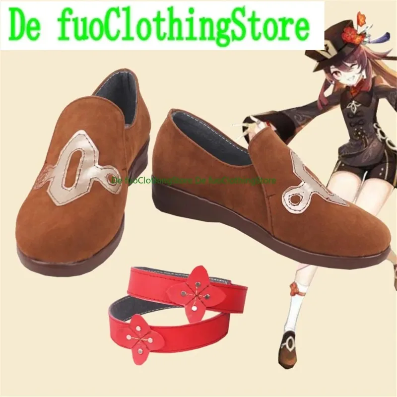Defuo Genshin Impact Hu Tao Cosplay Schoenen Laarzen Spel Anime Spel Rollenspel Halloween Party Props Schoenen Laarzen