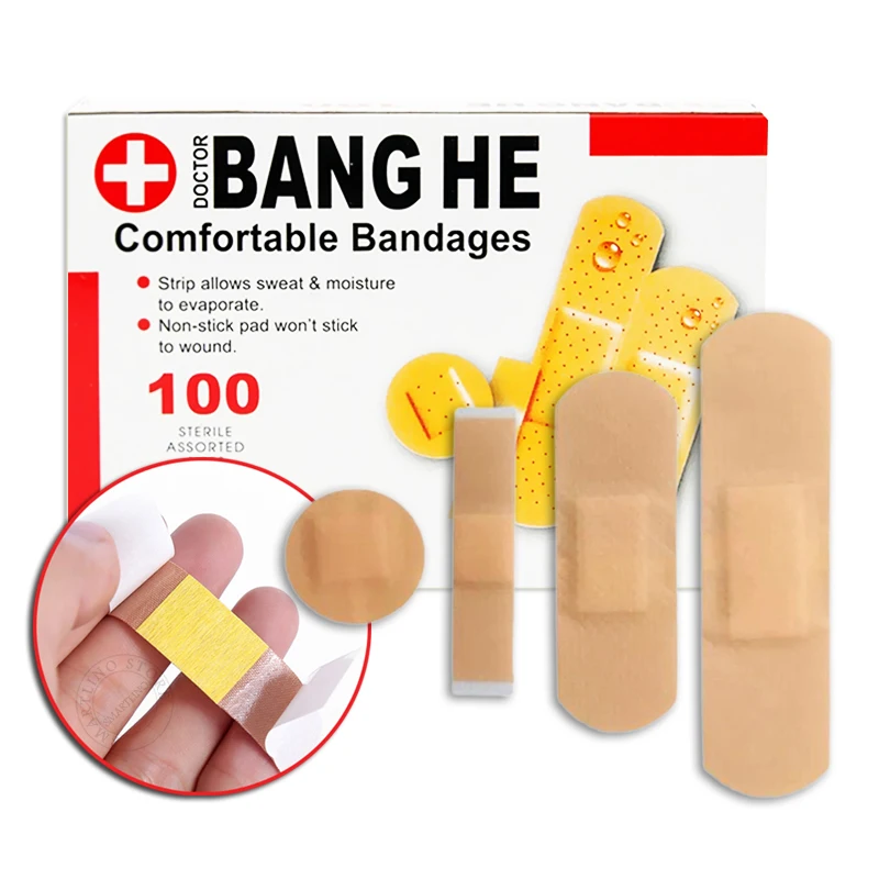 100Pcs Waterproof Anti-Bacteria Band-Aids Wound Patches Self-Adhesive Dressing For Wounds Home Travel First Aid Kit Supplies