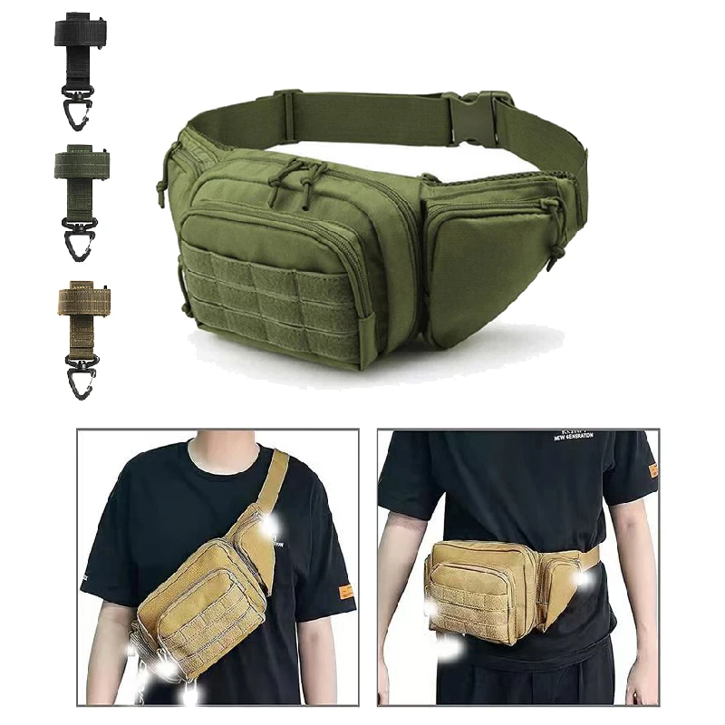 Men's Outdoor Waist Bag Tactical Molle Hunting Hiking Climbing Portable Nylon Mobile Phone Belt Pack Pistol Holster Combat Bags