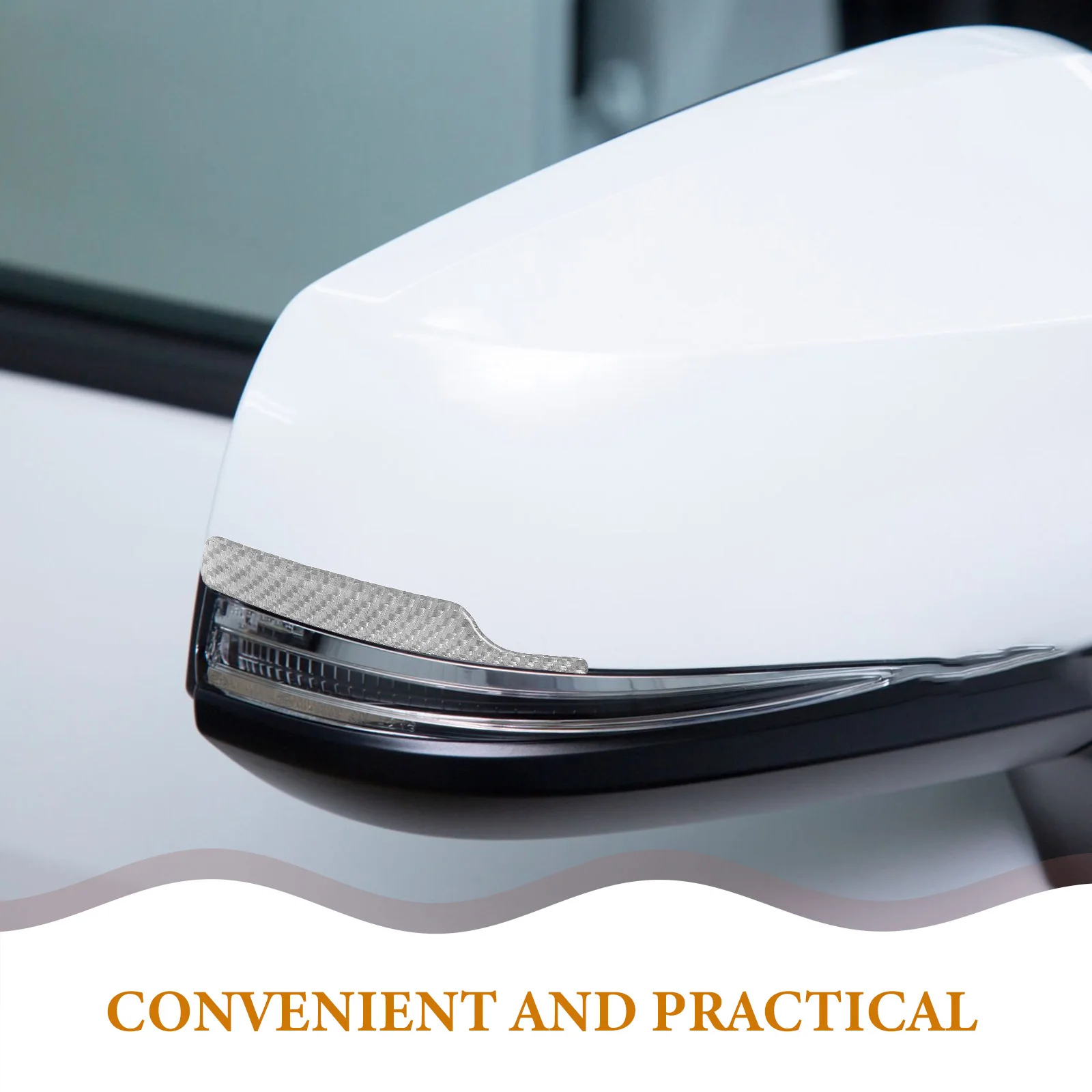 2 قطعة سيارة ألياف الكربون الرؤية الخلفية الشارات المضادة للتصادم قطاع مرآة معدات الحماية مقاومة للخدش تخفيض مقاومة الرياح