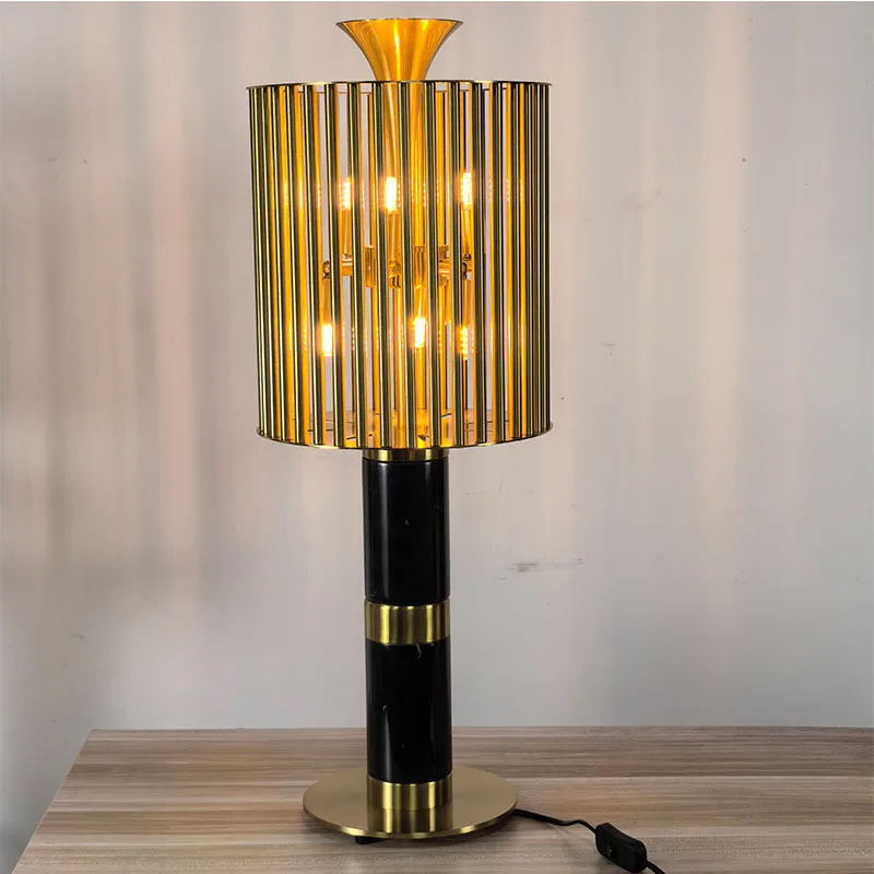 

Marble base bar table hotel villa high-end reception tea room casual soft decoration decoration living room table lamp