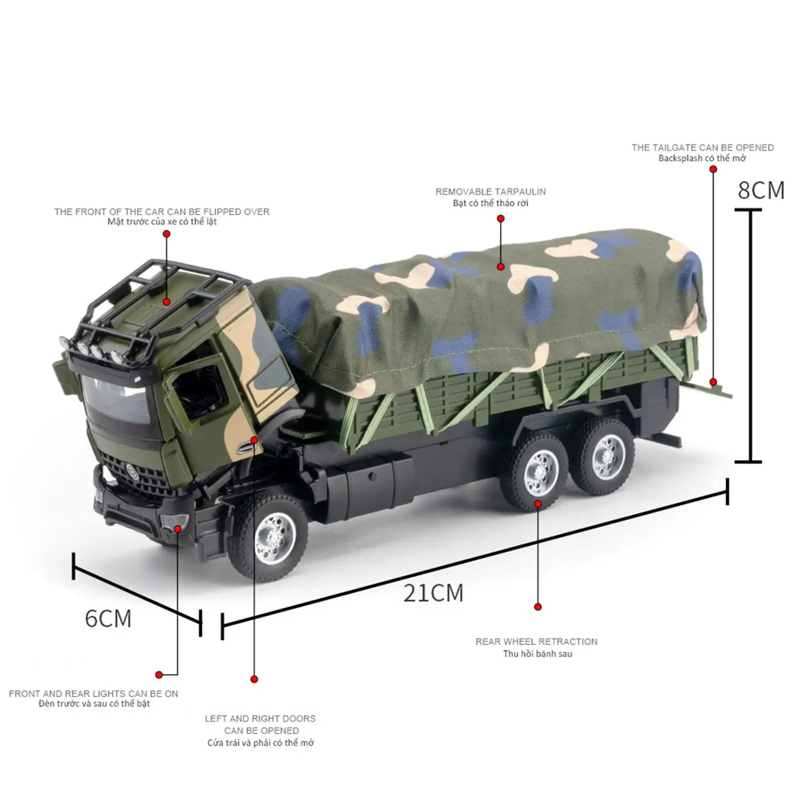 

1/35 Diecast Alloy Transport Truck Cargo Truck Collectibles Diecast Car Toy for