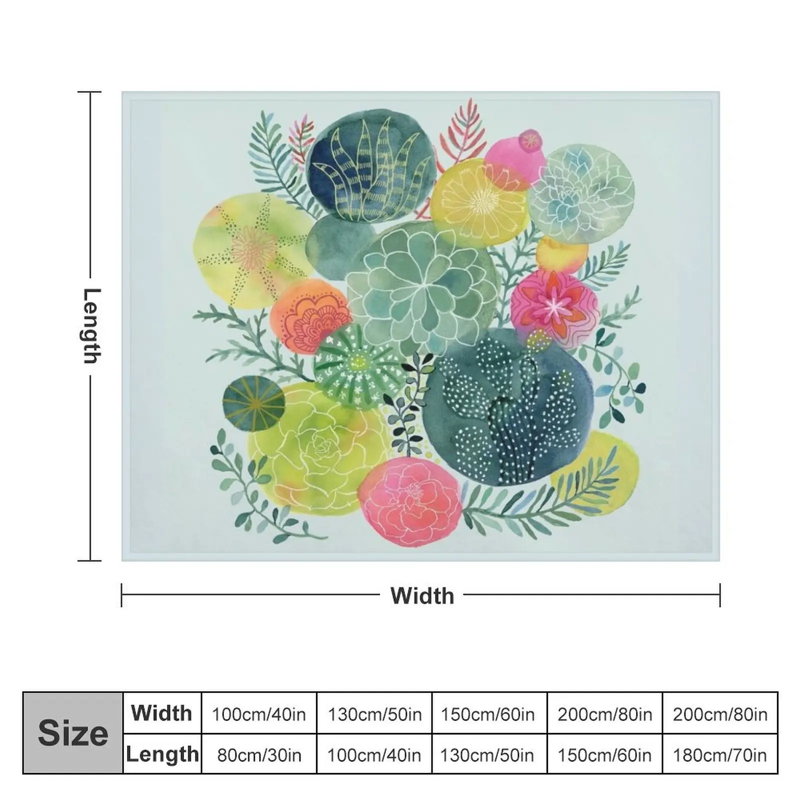 Succulent Circles Throw Blanket Warm Sleeping Bag Thin Blankets