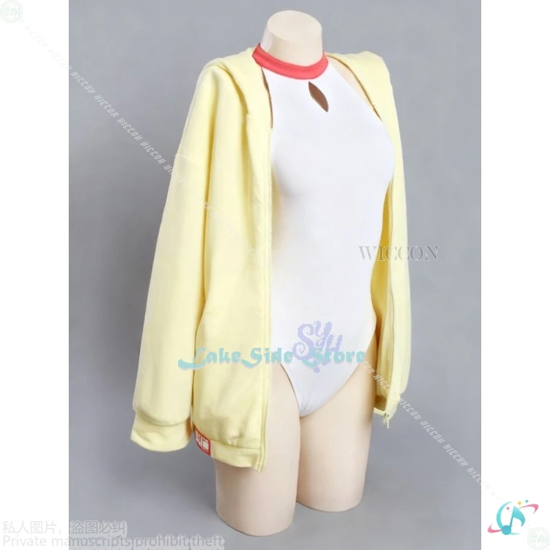 Anime Game Blue Archive Cosplay Yurizono Seia Swimsuit Kawaii Light Yellow Jacket Hole Sun Hat Furry Earwear Jumpsuit Halloween