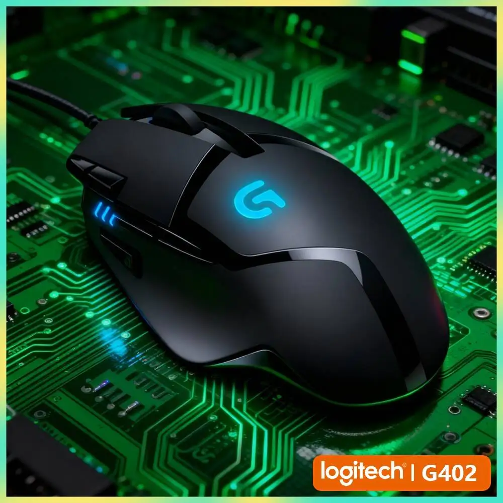 Logitech G402 Gaming Mouse 500 IPS Tracking 8 Buttons Anti-Slip Ergonomic Design for Desktop Gaming Fans