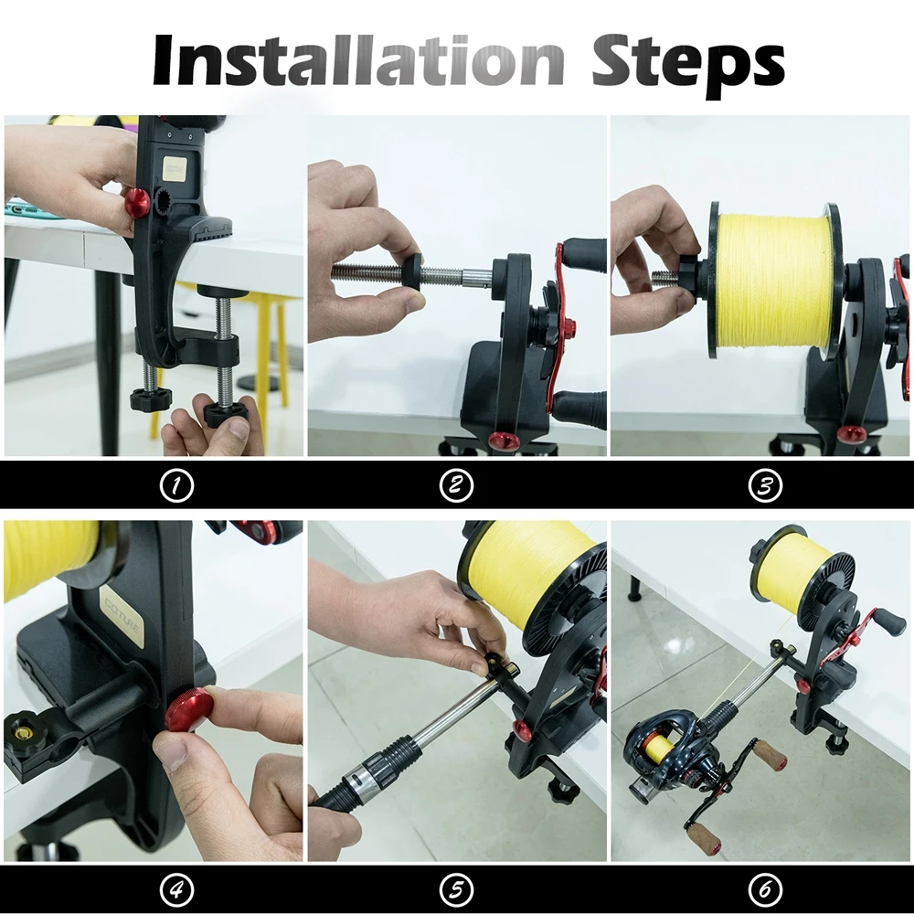 Imagem -06 - Goture-high Velocidade Pesca Linha Winder Dois Pontos de Base Fixa Carretel Spool Spooler Sistema de Fiação Baitcasting