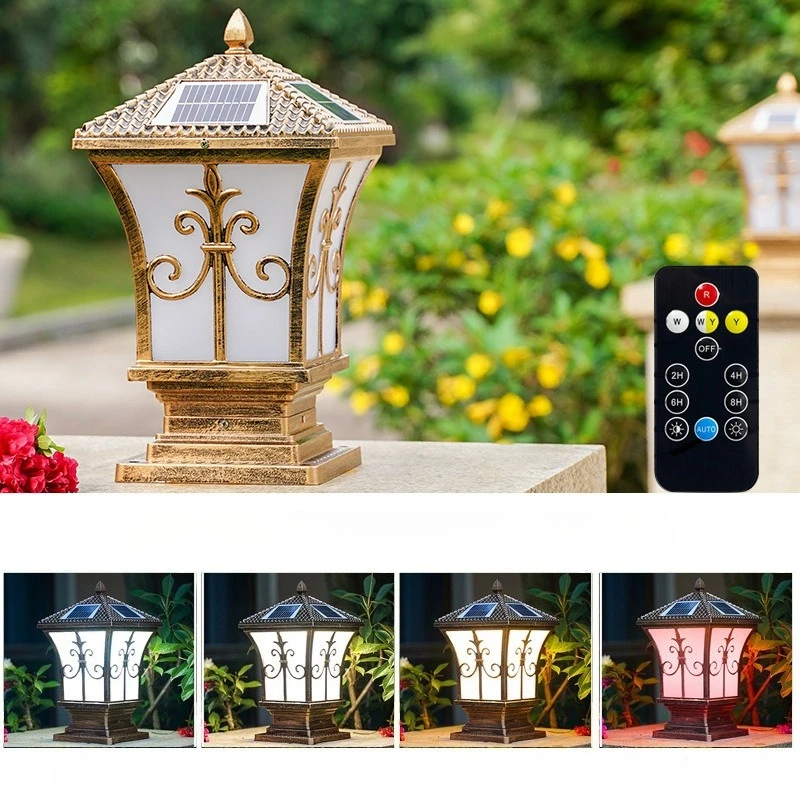 solar-round-outdoor-lamp-with-remote-control-3-color-adjustable-waterproof-garden-post-gate-pillar-yard-pathway-decor-lighting